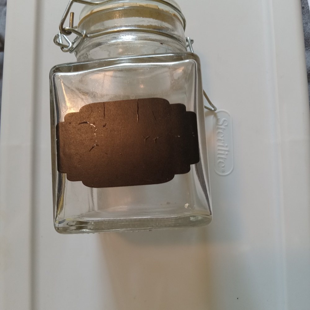 Glass Jar with Black Label